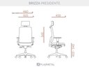 Ver imagem 3 de Cadeira Brizza Presidente Tela - Autocompensador e Braços 3d - Plaxmetal