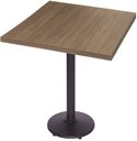 Ver imagem 1 de Mesa Luisiana 70 Cm Tampo Imbuia Quadrado Base Ferro Pintado Preto - 39416