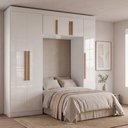 Ver imagem 2 de Guarda Roupas Modulado Closet Quarto Completo 6 Portas com Espaço para Cama Solteiro 0,88m Madrid