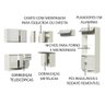 Armário de Cozinha Completa de Canto 100% MDF 419cm Frentes Branco Brilho Acordes Madesa XAXA01 - 5