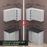 Armário de Cozinha Completa de Canto 100% MDF 419cm Frentes Branco Brilho Acordes Madesa XAXA01 - 10