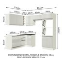 Ver imagem 4 de Armário de Cozinha Completa de Canto 100% MDF 419cm Frentes Branco Brilho Acordes Madesa XAXA01