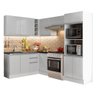 Armário de Cozinha Completa de Canto 100% MDF 419cm Frentes Branco Brilho Acordes Madesa XAXA01 - 3
