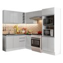 Ver imagem 3 de Armário de Cozinha Completa de Canto 100% MDF 419cm Frentes Branco Brilho Acordes Madesa XAXA01