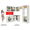 Ver imagem 6 de Armário de Cozinha Completa de Canto 100% MDF 419cm Frentes Branco Brilho Acordes Madesa XAXA01