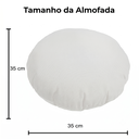Ver imagem 6 de Almofada Redonda Veludo Premium 35cm Decorativa com Zíper e Enchimento - Azul Marinho