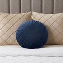 Ver imagem 3 de Almofada Redonda Veludo Premium 35cm Decorativa com Zíper e Enchimento - Azul Marinho