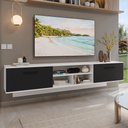Ver imagem 1 de Rack Suspenso para Tv até 80 Polegadas 218 Cm 2 Portas Branco/preto Agata Madesa