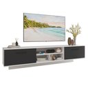 Ver imagem 2 de Rack Suspenso para Tv até 80 Polegadas 218 Cm 2 Portas Branco/preto Agata Madesa