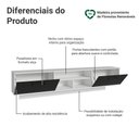 Ver imagem 4 de Rack Suspenso para Tv até 80 Polegadas 218 Cm 2 Portas Branco/preto Agata Madesa