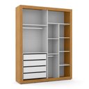 Ver imagem 3 de Jogo de Quarto Infantil com Guarda Roupa 4 Portas e Berço com Capitonê Tutto New Branco Soft/freijó