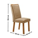 Ver imagem 3 de Conjunto Jantar Olimpia 4 Lugares MDF Cadeiras Lira Amadeirado 120cm Moderna