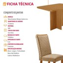 Ver imagem 2 de Conjunto Jantar Olimpia 4 Lugares MDF Cadeiras Lira Amadeirado 120cm Moderna