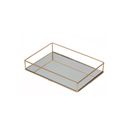 Ver imagem 1 de Bandeja Metal com Espelho Decorativa Lavabo Banheiro Dourado pequena