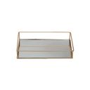 Ver imagem 3 de Bandeja Metal com Espelho Decorativa Lavabo Banheiro Dourado pequena