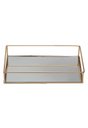 Ver imagem 3 de Bandeja Metal com Espelho Decorativa Lavabo Banheiro Dourado pequena