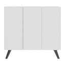 Ver imagem 3 de Gabinete Banheiro 3 Portas Retrô 90Cm Multimóveis Mp5030 Branco/Preto