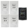 Kit 4 Tomadas Com Interruptor Com 2 Entradas USB 5V 2.1A 023 - 2
