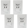 Kit 4 Tomadas Com Interruptor Com 2 Entradas USB 5V 2.1A 023 - 1