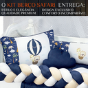 Ver imagem 2 de Kit Berço Safari Menino 11 Peças Estampado de Bichinhos + Naninha:marinho