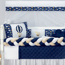Ver imagem 1 de Kit Berço Safari Menino 11 Peças Estampado de Bichinhos + Naninha:marinho
