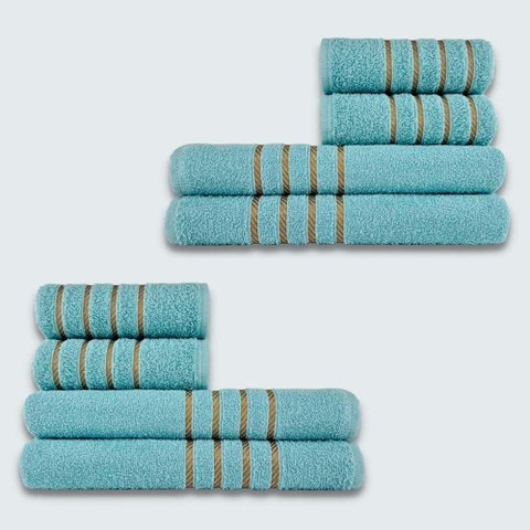 Jogo de Toalhas 8 Peça Coleção Montreal 100% Algodão Verde