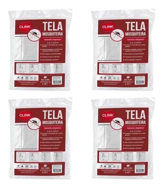 Kit de Tela Mosquiteira para Janela Casa 1,5 X 1,8 Poliester - 1