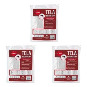 Kit com 3 Tela Mosquiteira para Janela Poliester 1,5 X 1,8
