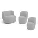 Ver imagem 1 de Kit 02 Poltronas e 01 Namoradeira Orgânica Molly Bouclê Cinza Claro - Desk Design