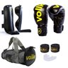 Kit Muay Thai Completo Luva Vollke 12OZ Preta e Bolsa Gym - 1