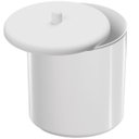 Ver imagem 2 de Assento Sanitário Almofadado Oval Branco + Lixeira Branca 6l Redonda C/ Tampa + Escova Sanitária Bas