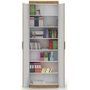 Ver imagem 2 de Multiuso Sapateira Organizador Lukaliam com Prateleiras Removíveis e Porta com Chave:amendoa/off Whi