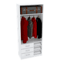 Ver imagem 1 de MÓDULO CLOSET CABIDEIRO + 3 GAVETAS E NICHOS M357.B MUNDI MOVEIS