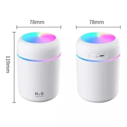 Umidificador de Ar Portátil 300ml Usb com Luz Led Colorido - 4