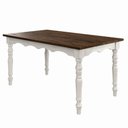 Ver imagem 3 de Conjunto de Mesa e 4 Cadeiras Torneadas de Madeira Maciça Branco Envelhecido