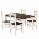 Ver imagem 1 de Conjunto de Mesa e 4 Cadeiras Torneadas de Madeira Maciça Branco Envelhecido