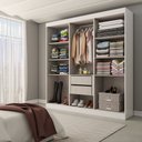 Ver imagem 4 de Guarda-roupa Casal Splendore 6 Portas 2 Gavetas com Espelho 100% Mdf Branco - Panorama Móveis