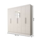 Ver imagem 2 de Guarda-roupa Casal Splendore 6 Portas 2 Gavetas com Espelho 100% Mdf Branco - Panorama Móveis