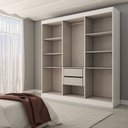 Ver imagem 5 de Guarda-roupa Casal Splendore 6 Portas 2 Gavetas com Espelho 100% Mdf Branco - Panorama Móveis