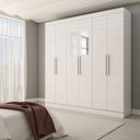 Ver imagem 3 de Guarda-roupa Casal Splendore 6 Portas 2 Gavetas com Espelho 100% Mdf Branco - Panorama Móveis