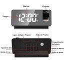 Ver imagem 4 de Relógio Despertador Alarme Digiral Espelhado Com Projetor de Hora Gold