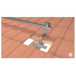 Estrutura Suporte Fixador para Perfil Painel Solar Galvanizado para Telha Cerâmica / Cimento com 10 Un - 2 Estrutura Suporte Fixador para Perfil Painel Solar Galvanizado para Telha Cerâmica / Cimento com 10 Un - 2