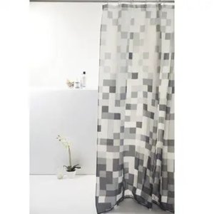 Cortina para Box Poliéster 198cm X 180cm Komlog Pastilhas Cinza