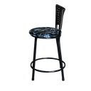 Ver imagem 5 de Jogo 4 Banqueta Baixa Para Cozinha Ratan Preta Estofado Floral Floral