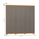 Ver imagem 4 de Guarda Roupa Casal Vigo 6 Portas de Bater 6 Gavetas Nature Alasca Cinza Mobiliart