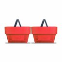 Ver imagem 1 de KIT - 10 Cestos Compras Plástica D100 Cód. 3000 Vermelho - Della Plast