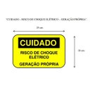 Ver imagem 3 de Placa Cuidado - RISCO DE CHOQUE ELÉTRICO GERAÇÃO PRÓPRIA - Padrão Celesc, Enel - Tam 25x18