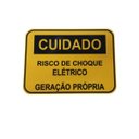 Ver imagem 2 de Placa Cuidado - RISCO DE CHOQUE ELÉTRICO GERAÇÃO PRÓPRIA - Padrão Celesc, Enel - Tam 25x18