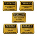 Ver imagem 1 de Placa Cuidado - RISCO DE CHOQUE ELÉTRICO GERAÇÃO PRÓPRIA - Padrão Celesc, Enel - Tam 25x18