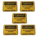 Ver imagem 1 de Placa Cuidado - RISCO DE CHOQUE ELÉTRICO GERAÇÃO PRÓPRIA - Padrão Celesc, Enel - Tam 25x18